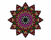 Desenho Mandala estrela floral pintado por divana