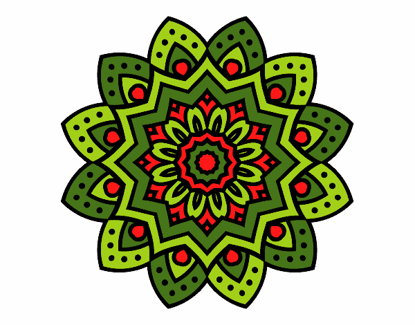 Desenho Mandala flor natural pintado por divana
