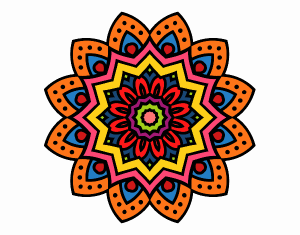 Desenho Mandala flor natural pintado por sonhadora