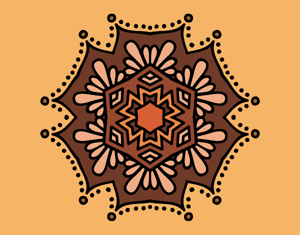 Desenho Mandala flor simétrico pintado por missmirim