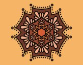 Desenho Mandala flor simétrico pintado por missmirim