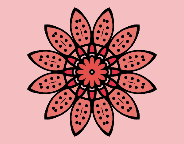 Desenho Mandala flores com pétalas pintado por Shika