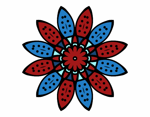 Desenho Mandala flores com pétalas pintado por divana