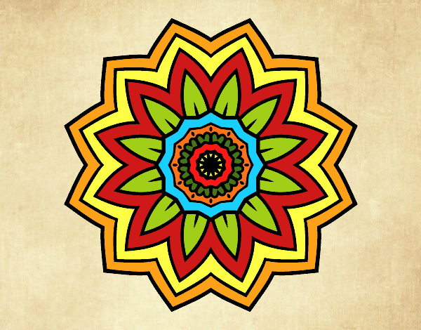 Desenho Mandala flores de girassol pintado por sonhadora