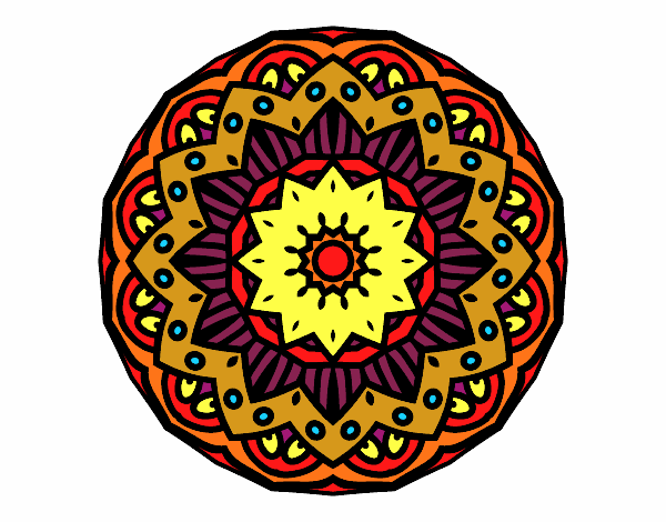 Desenho Mandala modernista pintado por divana