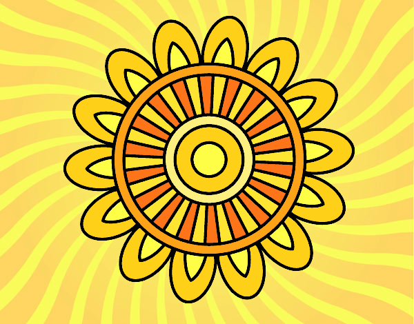 Desenho Mandala solar pintado por jehangelis