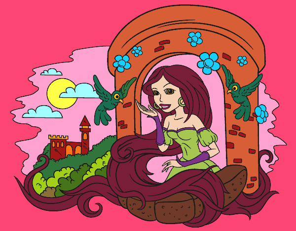 Desenho Princesa Rapunzel pintado por missmirim