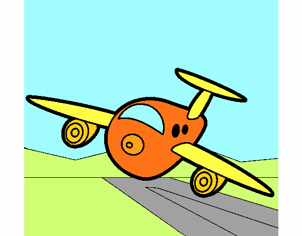 Desenho Avião a aterrar pintado por davipe