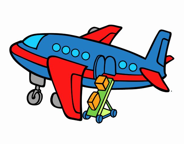 Desenho Avião levando bagagem pintado por davipe
