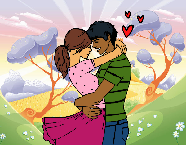 Desenho de Casal de apaixonados para Colorir - Colorir.com