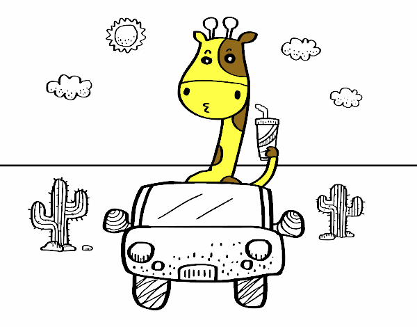 Desenho Girafa de condução pintado por VitorSCar