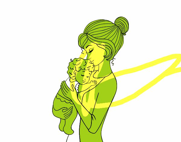 Mãe levando o bebê
