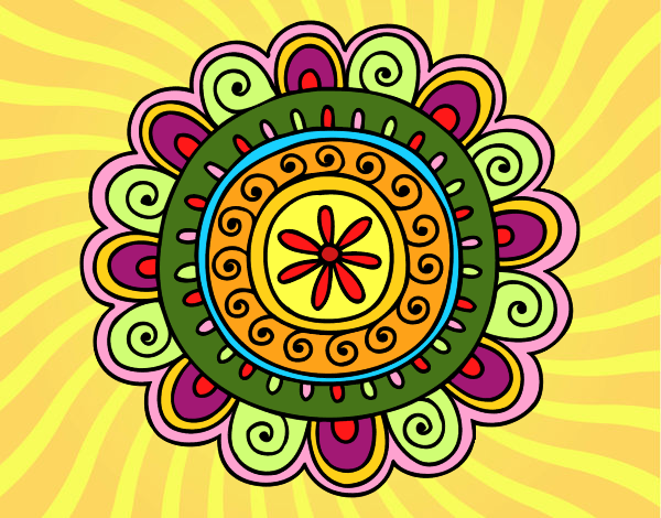 Desenho Mandala alegre pintado por arinha