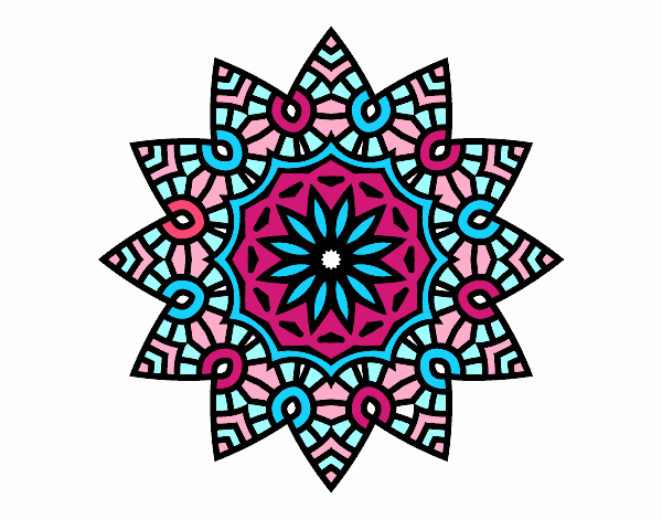 Desenho Mandala estrela floral pintado por Sussu