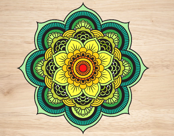 Desenho Mandala flor oriental pintado por cirleiech