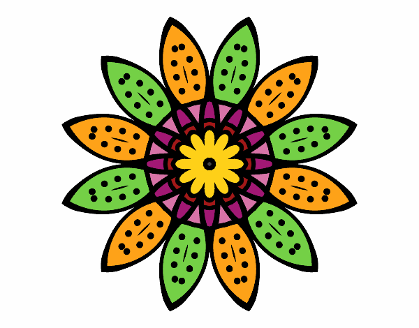Desenho Mandala flores com pétalas pintado por Marilene2 