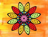 Desenho Mandala flores com pétalas pintado por arinha
