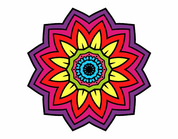 Desenho Mandala flores de girassol pintado por cyntia