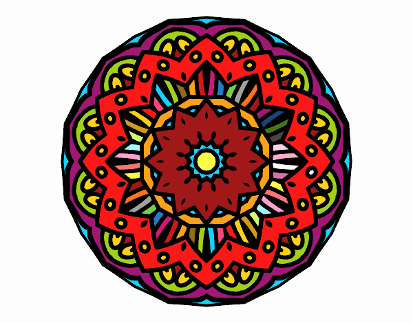 Desenho Mandala modernista pintado por Mentinha