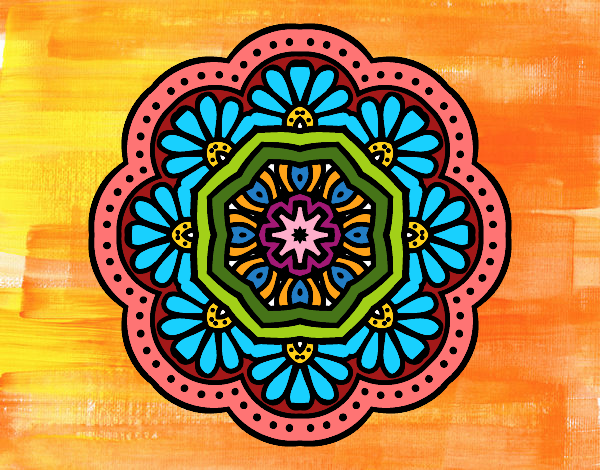 Desenho Mandala mosaico modernista pintado por Kamy77
