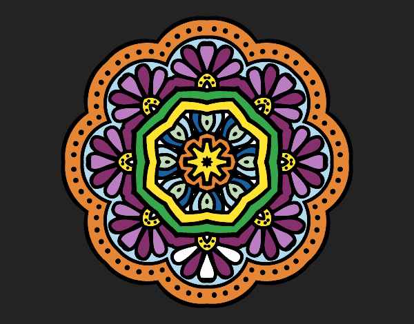 Desenho Mandala mosaico modernista pintado por Anniely 