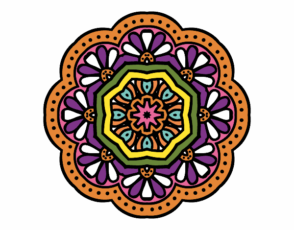 Desenho Mandala mosaico modernista pintado por Anniely 