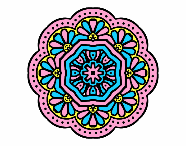 Desenho Mandala mosaico modernista pintado por Sussu