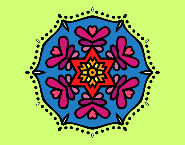 Desenho Mandala simétrica pintado por Anniely 