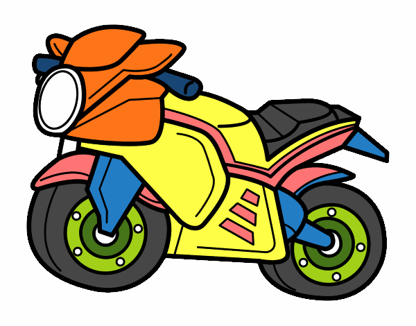 Desenho de Moto esportiva pintado e colorido por Mentinha o dia 05