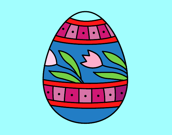 Desenho Ovo de páscoa com tulipa pintado por Sussu