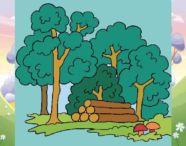 Desenho Bosque pintado por Begonha