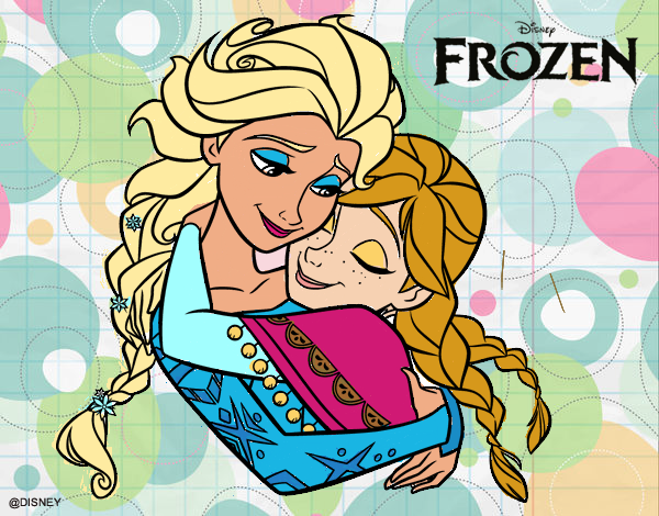 Desenho Frozen Elsa e Anna pintado por JuLeo