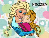 Desenho Frozen Elsa e Anna pintado por JuLeo