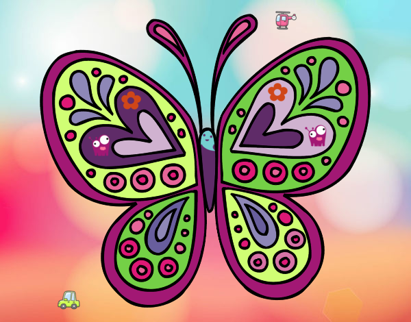 Desenho Mandala borboleta pintado por missmirim