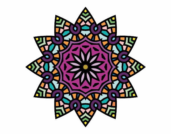 Desenho Mandala estrela floral pintado por Telmapab