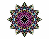 Desenho Mandala estrela floral pintado por Telmapab