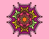 Desenho Mandala flor simétrico pintado por arinha