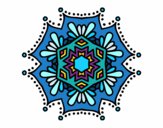 Desenho Mandala flor simétrico pintado por GiRomani