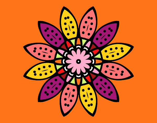 Desenho Mandala flores com pétalas pintado por arinha