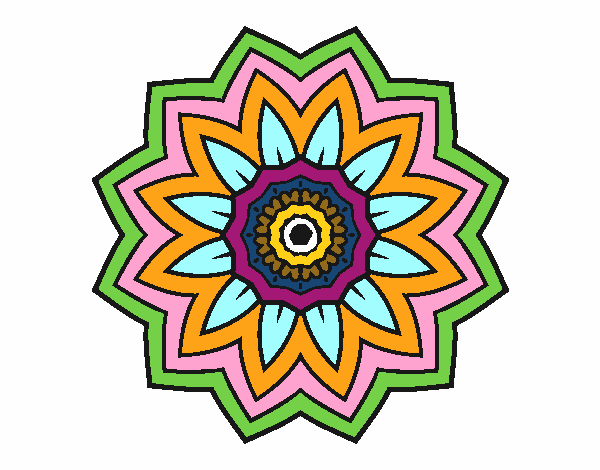 Desenho Mandala flores de girassol pintado por walsilveir