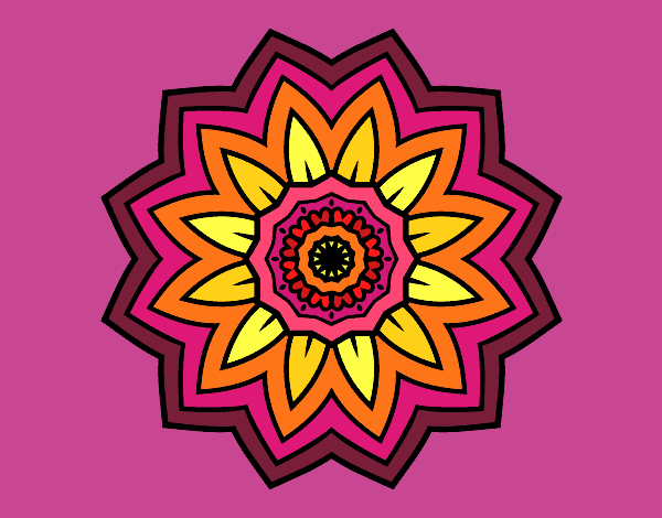 Desenho Mandala flores de girassol pintado por arinha