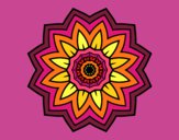 Desenho Mandala flores de girassol pintado por arinha