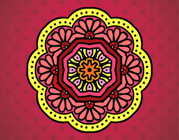 Desenho Mandala mosaico modernista pintado por arinha