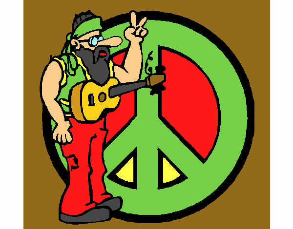 Desenho Musico hippy pintado por linsvan