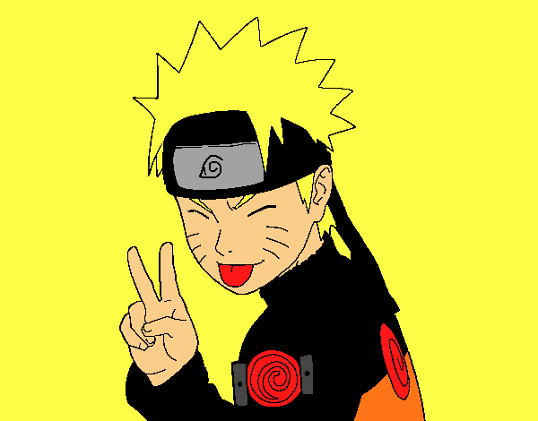 Naruto puxando para fora a língua