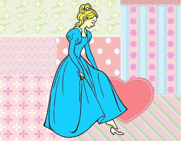 Desenho Princesa e sapato pintado por gigica