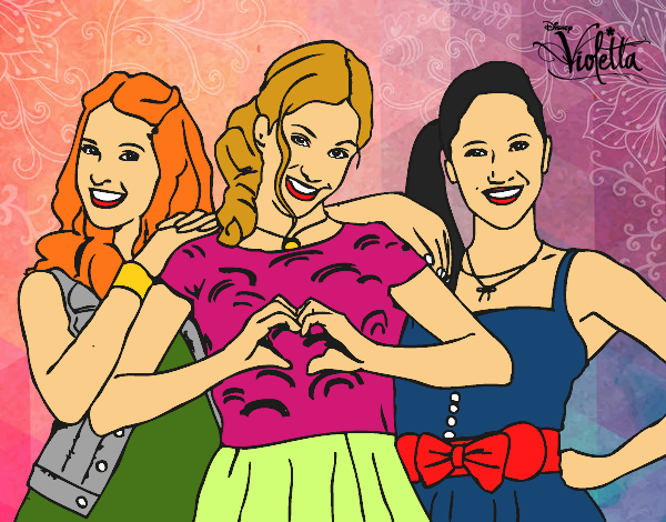 Desenho Violetta, Francesca e Camila pintado por Fofurinha
