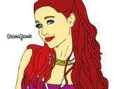 Desenho Ariana Grande com coleira pintado por cachor