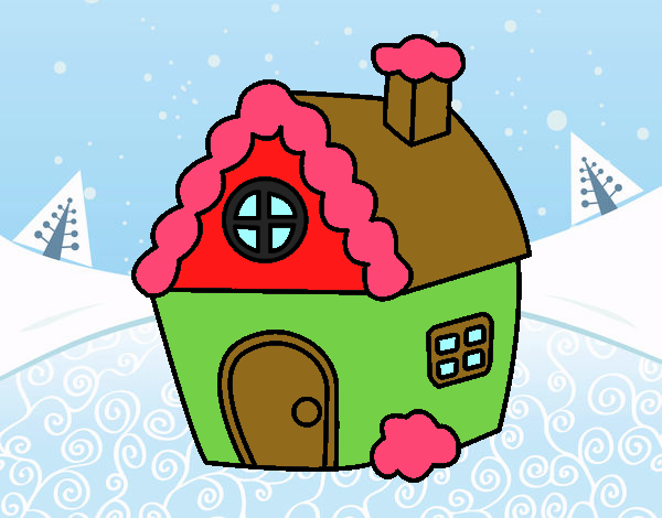 a casa do papai noel  com neve pinque!