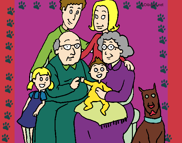 Desenho Família pintado por analiza